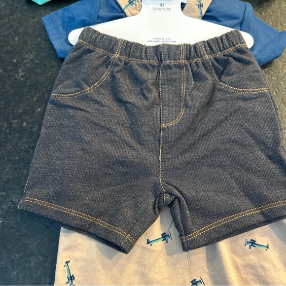 Pekkle 4 Piece Overall and Shorts Set - Overall, Helicopter/Airplane-NWT- 18 M - Picture 7 of 8